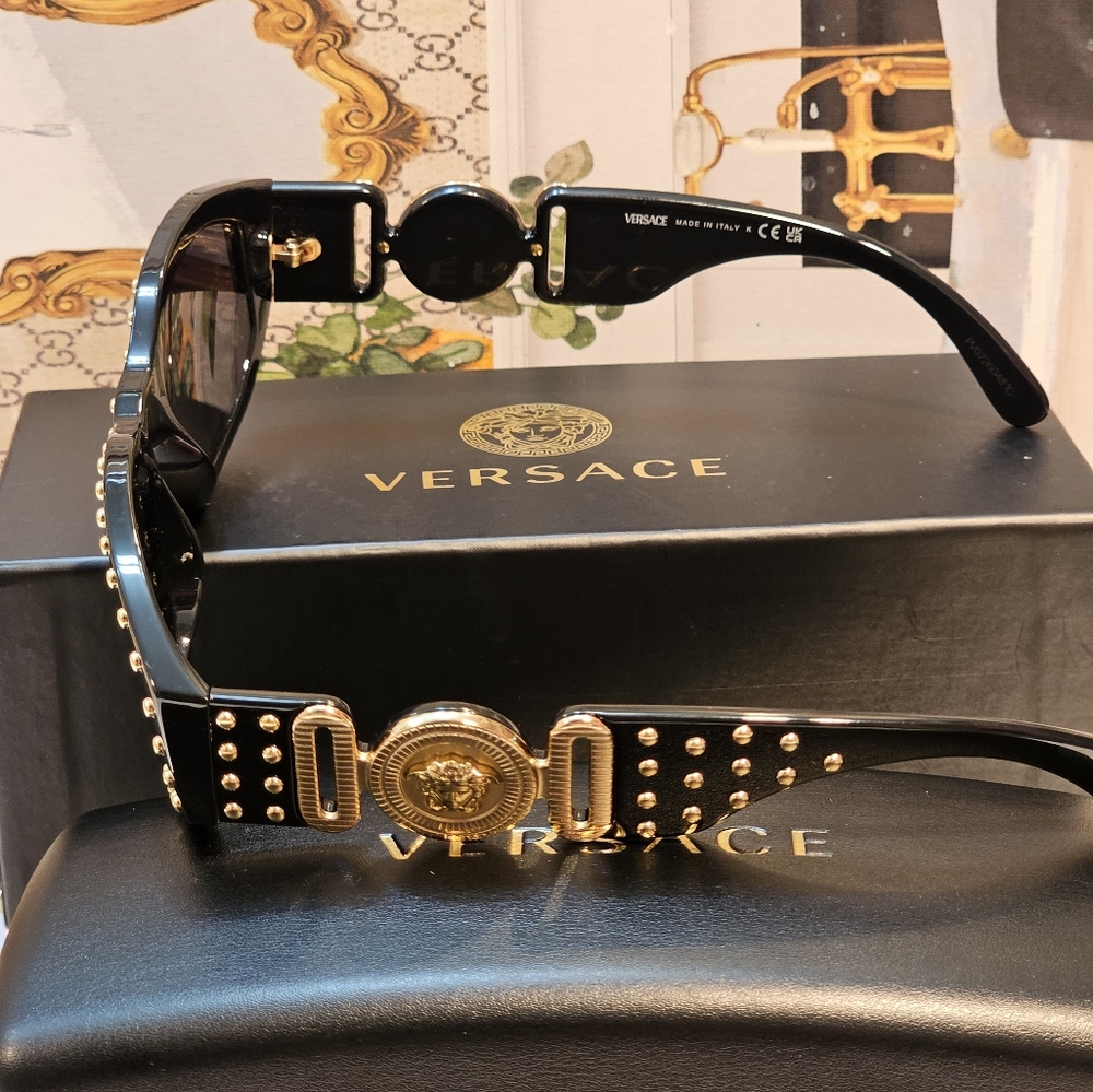 Versace Black Studded Sunglasses - Picture 5 of 15